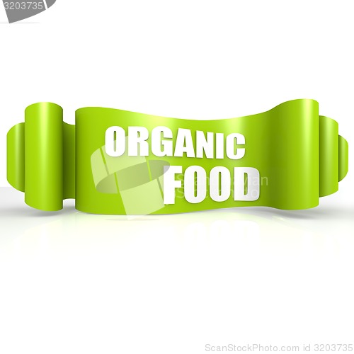 Image of Organic food green wave ribbon