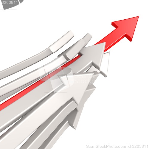 Image of Red arrow toward success