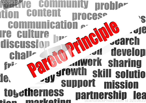 Image of Pareto principle word cloud