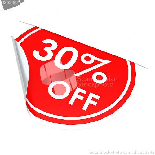 Image of Red circle label 30 percent off