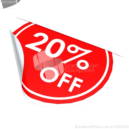 Image of Red circle label 20 percent off