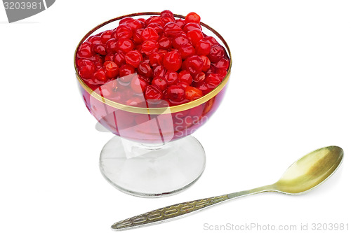 Image of Viburnum berries in syrup on a white background.