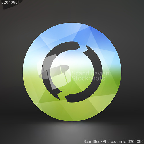 Image of Recycle sign. Ecology icon. Vector illustration for your design.