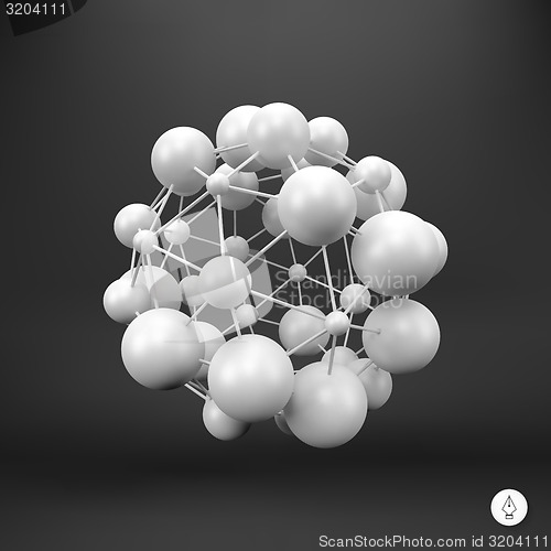 Image of 3D Molecule structure background. Graphic design. 