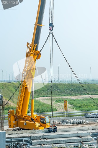 Image of Crane working on bridge construction