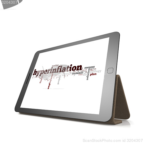 Image of Hyperinflation word cloud on tablet