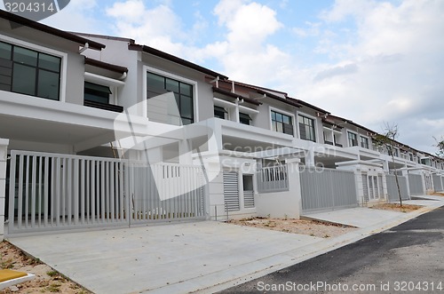 Image of Terrace house under the blue skies