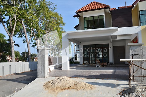 Image of Terrace house under the blue skies