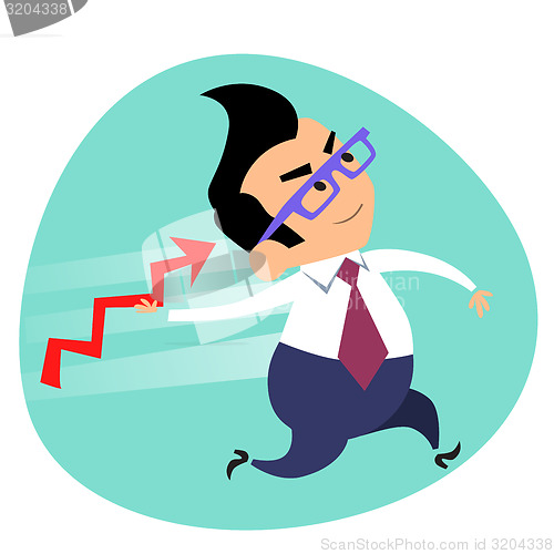 Image of Businessman throwing a spear schedule of sales business theme sp