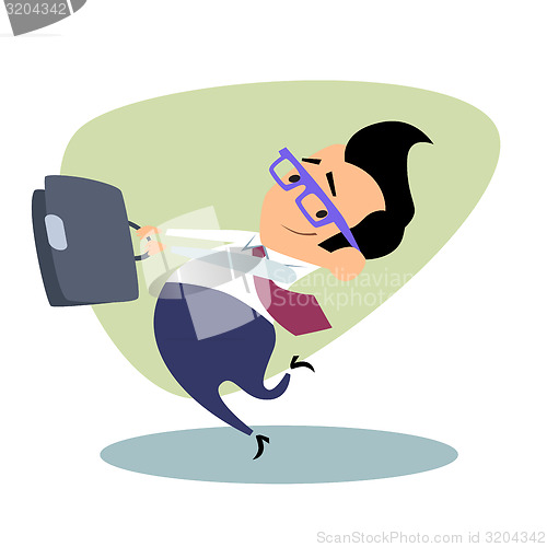 Image of Businessman throwing the portfolio as a hammer business theme sp