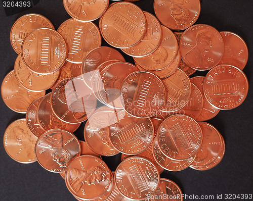 Image of Dollar coins 1 cent wheat penny cent