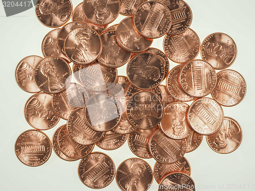 Image of Dollar coins 1 cent wheat penny cent