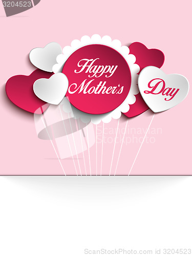 Image of Happy Mother Day Heart Tag Background