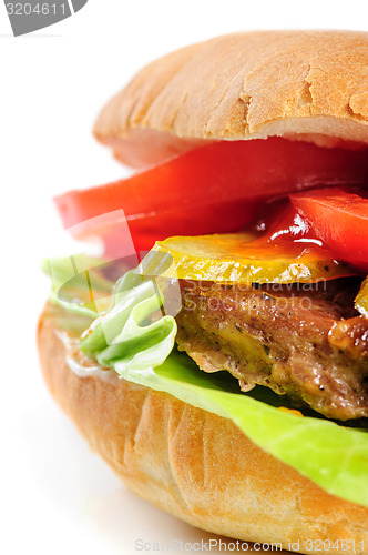 Image of realistic looking half hamburger