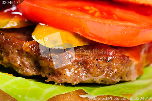 Image of realistic looking hamburger