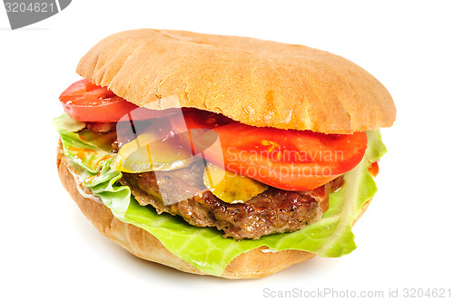 Image of realistic looking hamburger