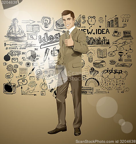 Image of Vector Business Man Shows Well Done