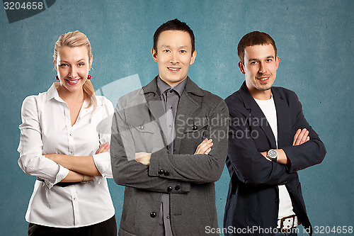 Image of Teamwork and Asian Man With Folded Hands