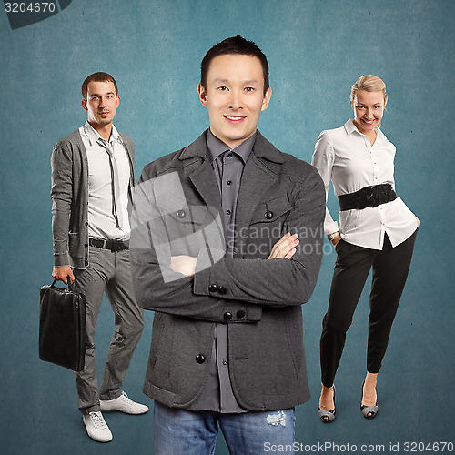 Image of Teamwork and Asian Man With Folded Hands