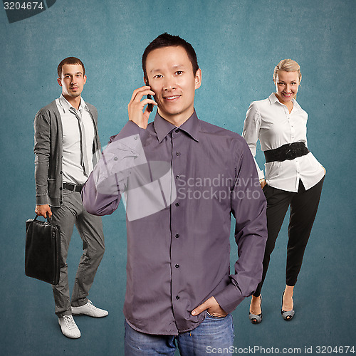 Image of Teamwork and Asian Man With Folded Hands