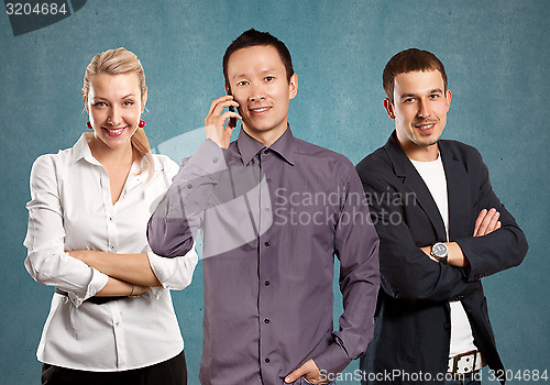 Image of Teamwork and Asian Man With Folded Hands