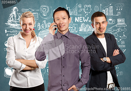 Image of Teamwork and Asian Man With Folded Hands
