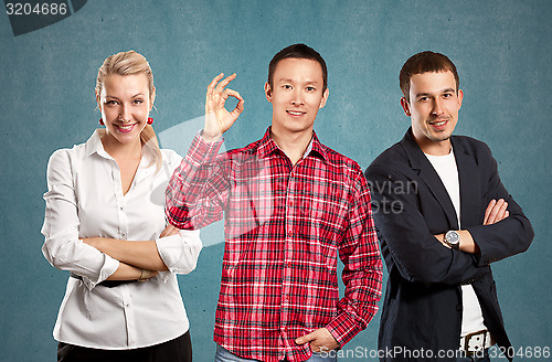 Image of Teamwork and Asian Man With Folded Hands