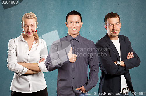 Image of Teamwork and Business Man Shows Well Done