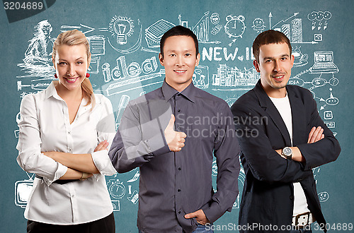 Image of Teamwork and Business Man Shows Well Done