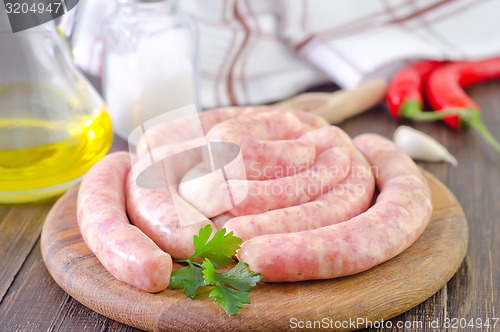 Image of raw sausages