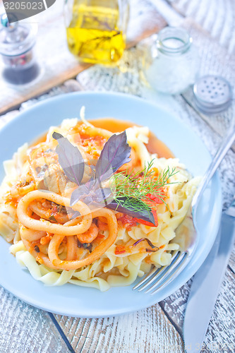 Image of pasta with seafood