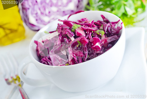 Image of salad with blue cabbage