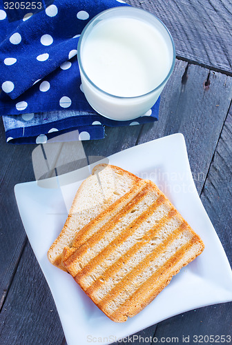 Image of toasts with milk