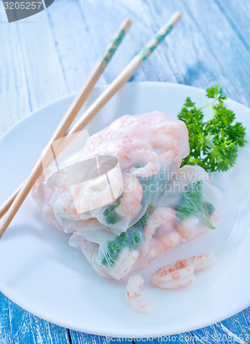 Image of rolls with shrimps