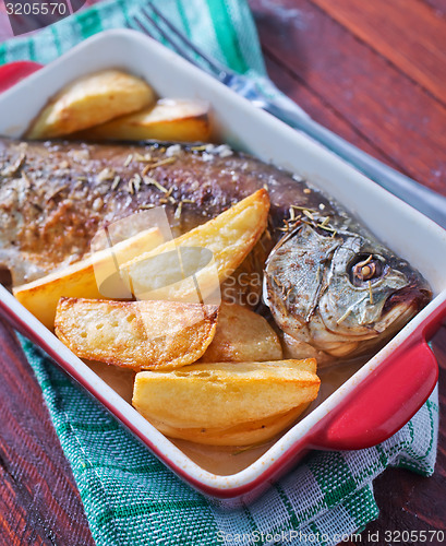 Image of baked fish and potato