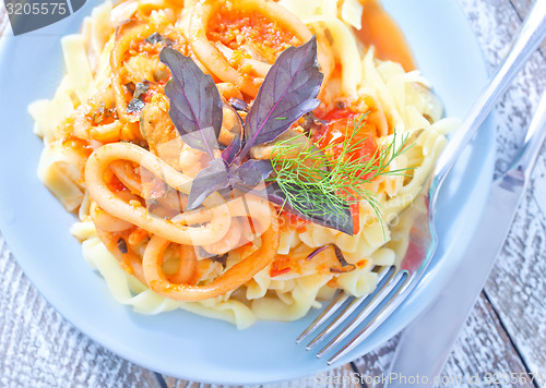 Image of pasta with seafood