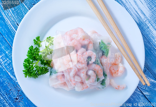 Image of rolls with shrimps