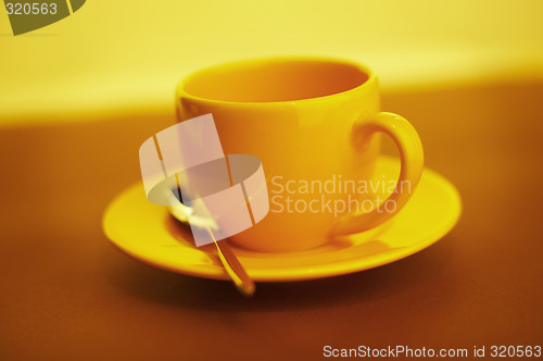 Image of empty yellow coffee cup