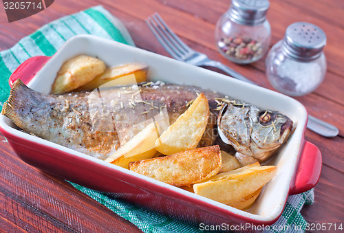 Image of baked fish and potato