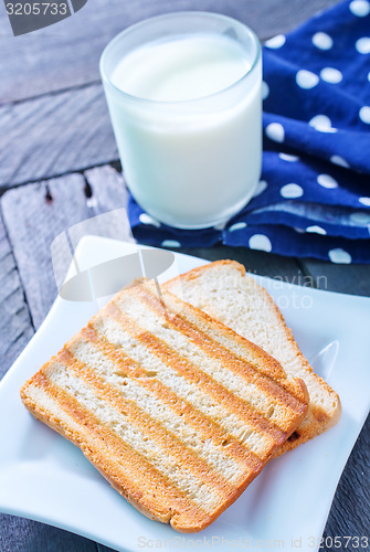 Image of toasts with milk