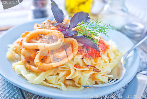 Image of pasta with seafood