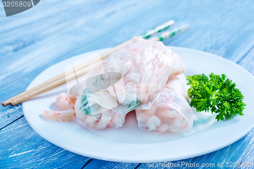 Image of rolls with shrimps