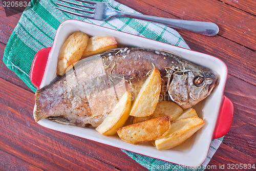 Image of baked fish and potato
