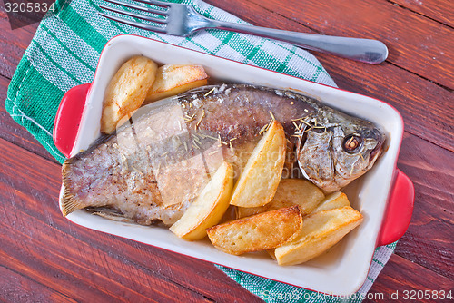 Image of baked fish and potato