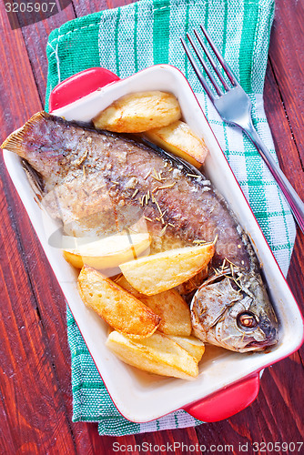 Image of baked fish and potato