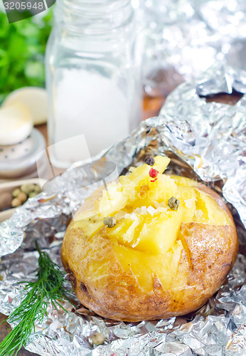 Image of baked potato in foil