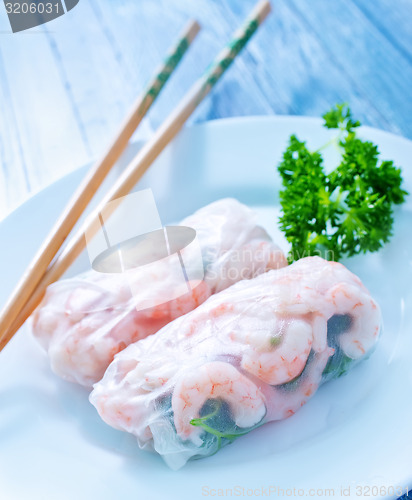 Image of rolls with shrimps