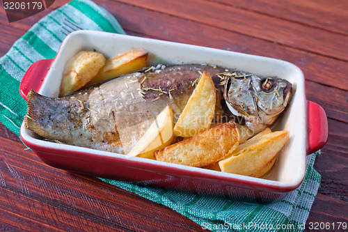 Image of baked fish and potato