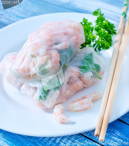 Image of rolls with shrimps