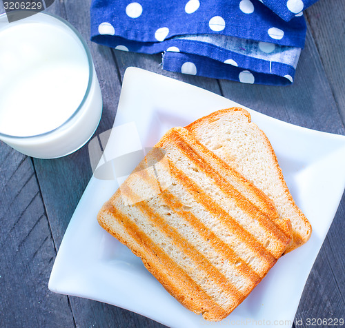 Image of toasts with milk